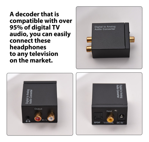 Auriculares Inalámbricos Para Tv Con Transmisor Y Decodifica