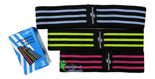 Kit Bandas Elásticas En Tela Sportfitness Gym Deporte