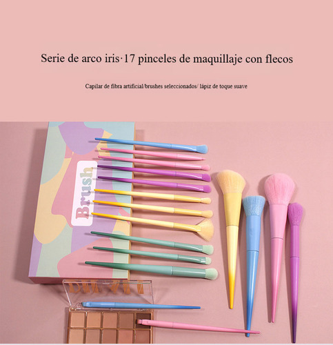 Juego De Brochas De Maquillaje Profesional De 17 Piezas Color Caramelo, Herramientas De Belleza Profesionales De Marca Tiiyee