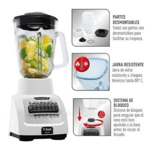 Imagen 4 de 5 de Licuadora T-fal 12 Velocidades Vaso De Vidrio Ln8121mx