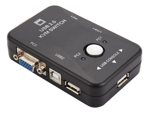 Conmutador Usb Kvm, 2 Puertos, Vga Y Svga, Caja De Conmutaci