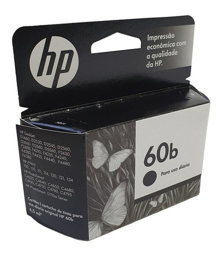 Cartucho Hp60b CC636WA 4.5 mL Preto Para Impressora F4400 F4280 D1660