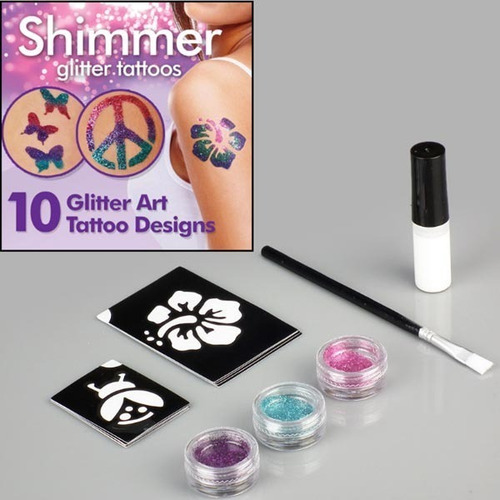 Imagen 2 de 5 de Kit Tatuaje Temporal Brillo Arte Corporal