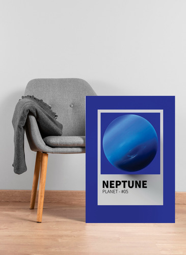 Cuadros Modernos Decorativo Planetas - Neptuno 80x50 Cm Azul