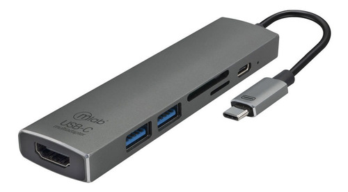 Adaptador Mlab 8863 6 En 1 Tipo C A Hdmi Usb 3.0x2 Sd Tf Pd