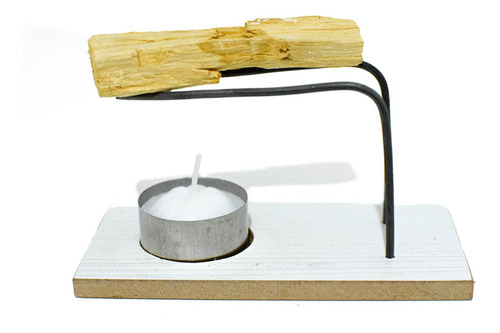 Quemador De Palo Santo Soporte C/ Vela De Noche Y Palo Santo