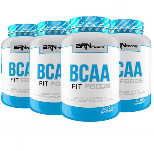 Combo 4x Bcaa Fit Foods 100g - Sabor Tangerina
