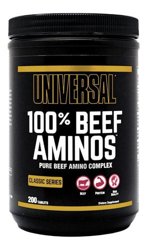 Aminoácidos 100% Beef Aminos Universal 200 Tabs
