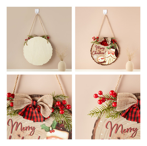 Letrero De Bienvenida De Navidad De Madera Rústica Jm01093