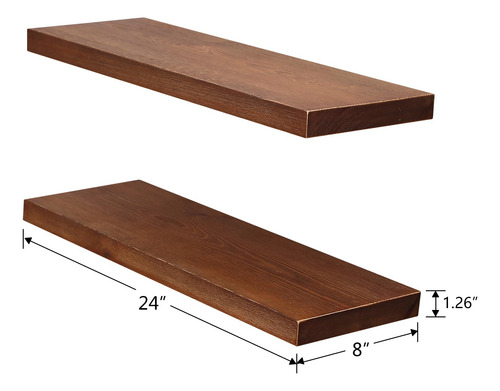 Juego De 2 Estantes Flotantes Welland Allen De Madera Recicl