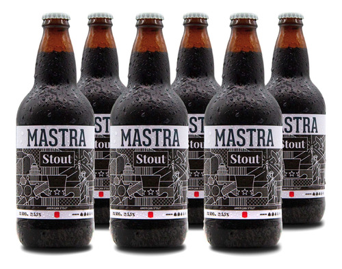 Pack Cerveza Mastra Artesanal, 6 Botellas 500ml - Stout
