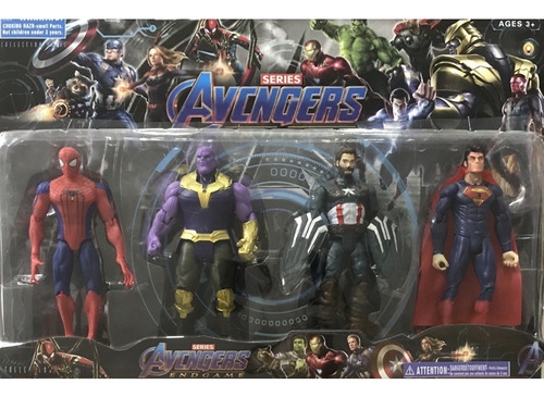 Kit 4 Bonecos Super Heróis Avengers Marvel Boneco Articulado