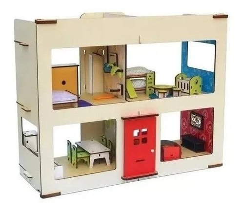 Casa De Muñecas Madera 4 Amb Paredes Imantadas Con Muebles