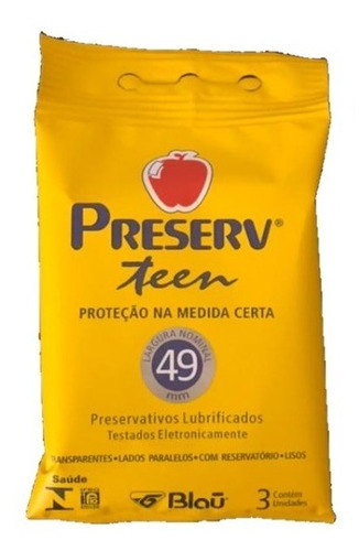 Camisinha Preserv Teen Pequeno 49mm C/3