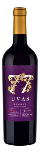 Pack De 2 Vino Tinto 77 Uvas Reserva Tempranillo 13.5º 750 M