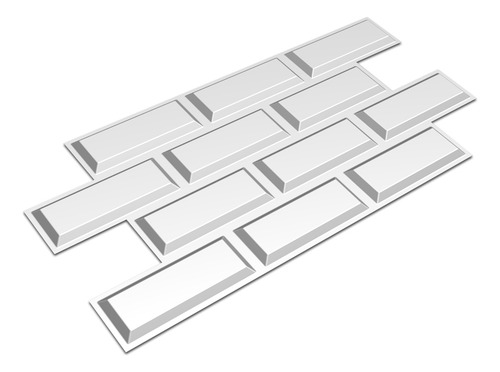 Kit 7 Placas 3d Pvc Revestimento Tijolinho Branco