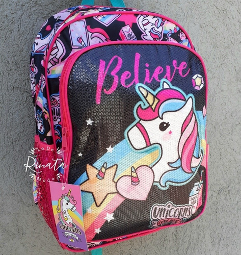 Mochila Backup Fun 16p Unicornios - Lo De Renata Tienda