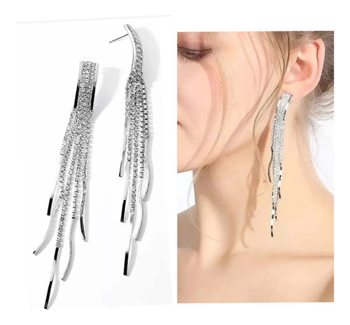 Elegantes Aretes  Largos Tassel Cristal Austriaco  