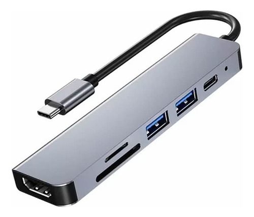 Hub Tipo C - 6 En 1 - Docking Salidas Sd, 2 Usb 2 Y 3 Y Hdmi