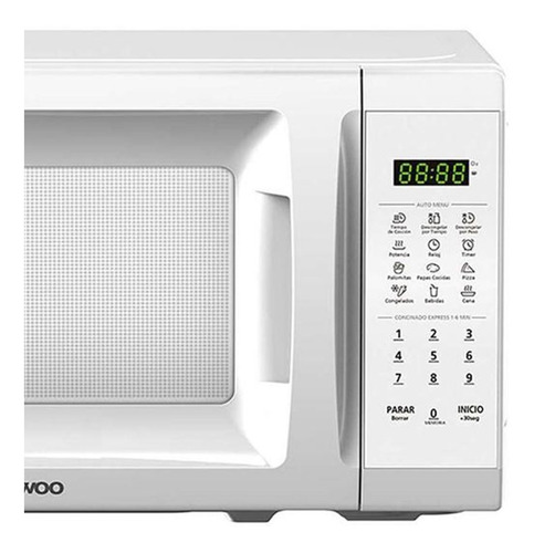 Imagen 6 de 8 de Horno De Microondas Daewoo Mod. Dmdp07s2cw Blanco 0.7 Pies