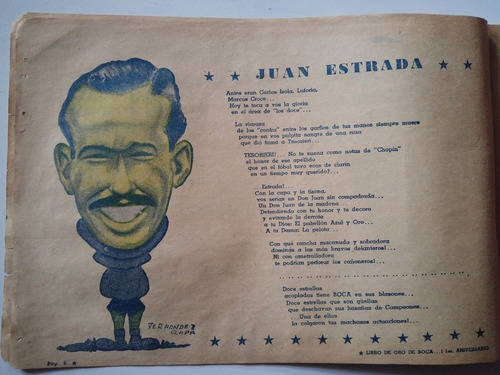 Lamina Juan Estrada Del Libro De Oro Boca 1944 