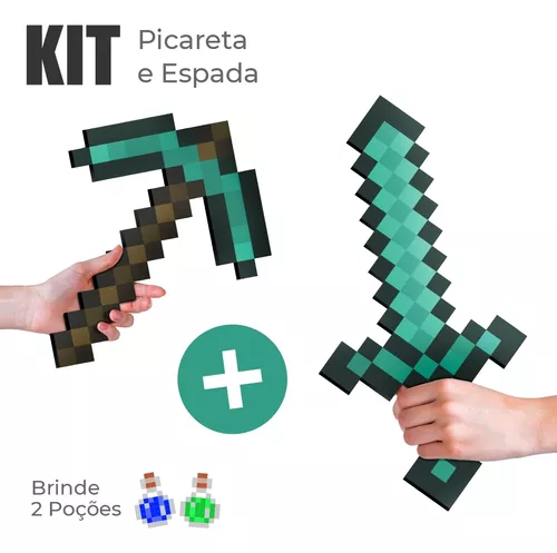 Espada Minecraft diamante brinquedo mdf resistente 30cm em