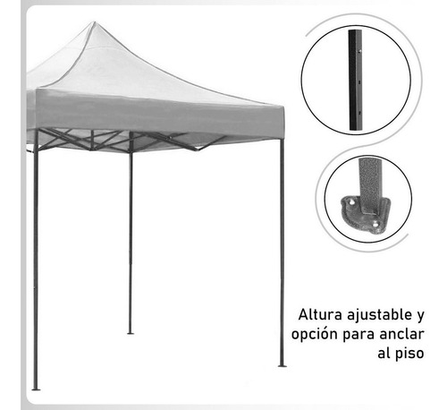 Imagen 4 de 10 de Toldo Plegable 3x6 Impermeable Retractil Azul Metalico