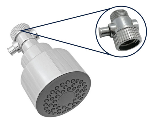 Regadera Redonda Ecológica Cromada Con Obturador Sin Brazo Acabado Mate Alfa XK-21-FA