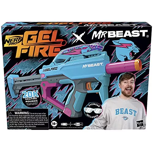 NERF Lanzador Pro Gelfire x MrBeast (gafas incluidas) Full Auto Blaster y  20,000 Gelfire Rounds, 300 tolva redonda, batería recargable, lentes, a  partir de 14 años : Precio Guatemala