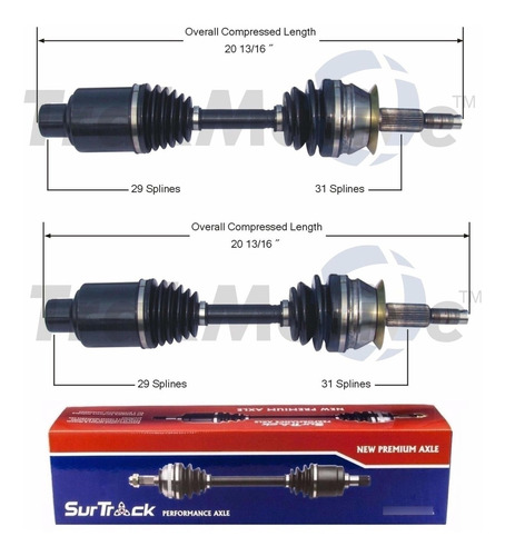 Surtrack Juego 2 Eje Delantero Para Dodge Dakota Durango