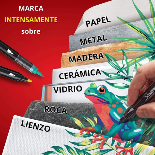 Set De 5 Marcadores Punta Redonda - Sharpie Acrylic - 2 Mm
