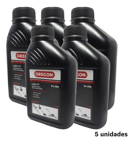 5 Un. Óleo 2 Tempos Oregon P/ Roçadeira / Motosserra 500ml