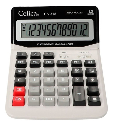 Calculadora Celica Ca-318 Escritorio 12 Digitos Dual Gris