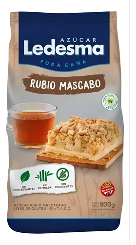 Azúcar Rubia Mascabo Ledesma De 800gr X6 Unidades Sin Tacc