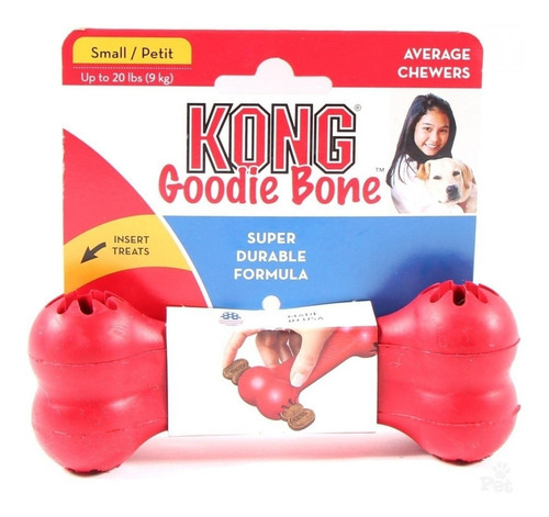 Juguete Rellenable Para Perro Hueso Kong Goodie Bone Small Rojo