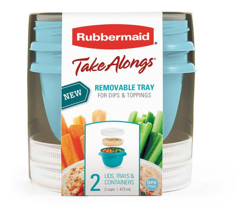 Hermetico Rubbermaid Takealongs Snacktogo Pack X2 473ml