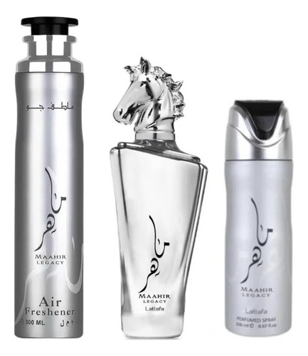 Conjunto De Presentes Perfume Lattafa Maahir Legacy Para Homens 100ml/200ml/3