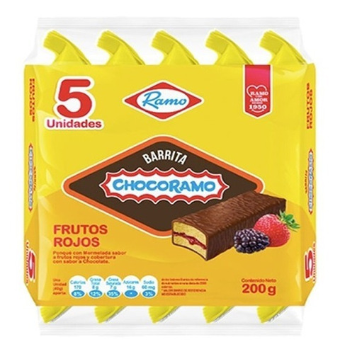 Barras De Chocoramo Con Mermelada X 5 - g a $65