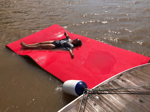 Alfombra Flotante Para Agua No Inflable De 100 X 183 Cms Blue Green