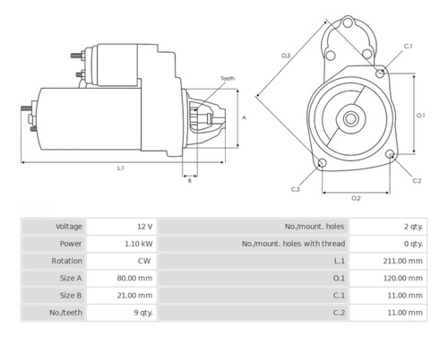 Motor De Partida 2tnv70 3tnv70 3tnv77 Yanmar Multiquip