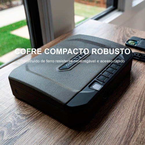 Cofre Digital Vaultek S20 P/ Armas, Com Biometria, Bluetooth Cor Preto