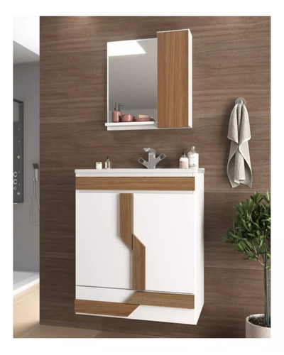 Mueble De Baño Suspendido Botiquin Y Puerta Bacha Y Espejo Mdf Muebles Web