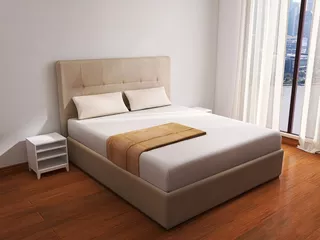 Dormitorio Cubric | Cabecera + Box + Colchón +velador | 2plz