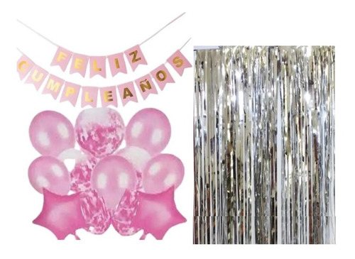 Cortinas Metalizadas Cumpleaños Eventos Fiestas Globos