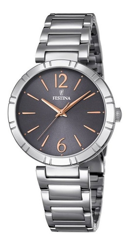 Reloj Mujer Festina F16936-2 Cuarzo Pulso Plateado En Acero 