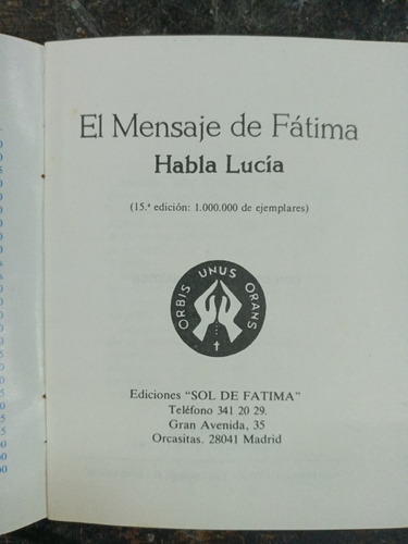 Imagen 2 de 4 de El Mensaje De Fatima * Habla Lucia *