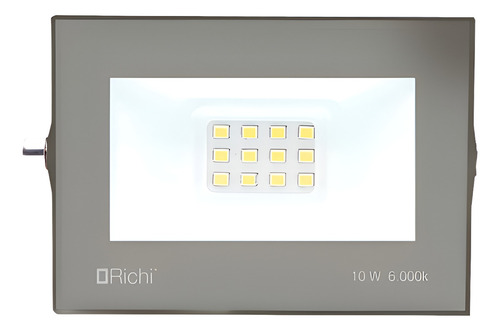 Reflector Proyector Led Richi 10w Ip65 Floodlight 800 Lm Carcasa Negro