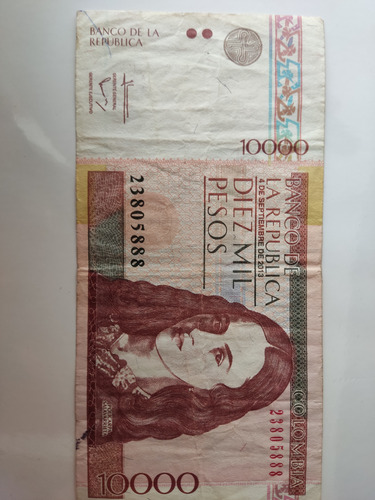 Billete De 10.000 Antiguo Año 2013