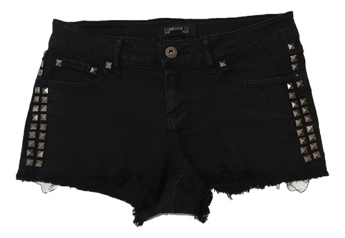 Short Forever 21 Con Tachas Negro T. 25