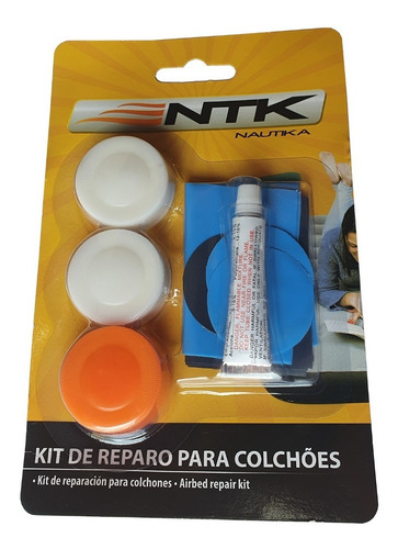 Kit Em Pvc Cola Remendo Reparo Para Colchão Inflável Nautika Azul